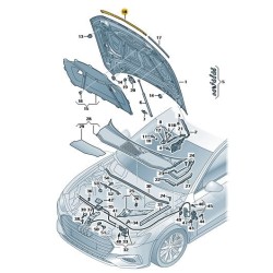 Centre front bonnet seal gasket Audi A6 C8 2019-2025 4K0823125