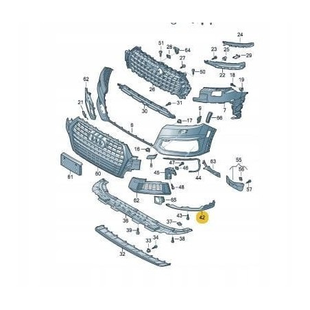 Front Bumper LEFT Lower Spoiler Trim | Audi Q7 2016–2019