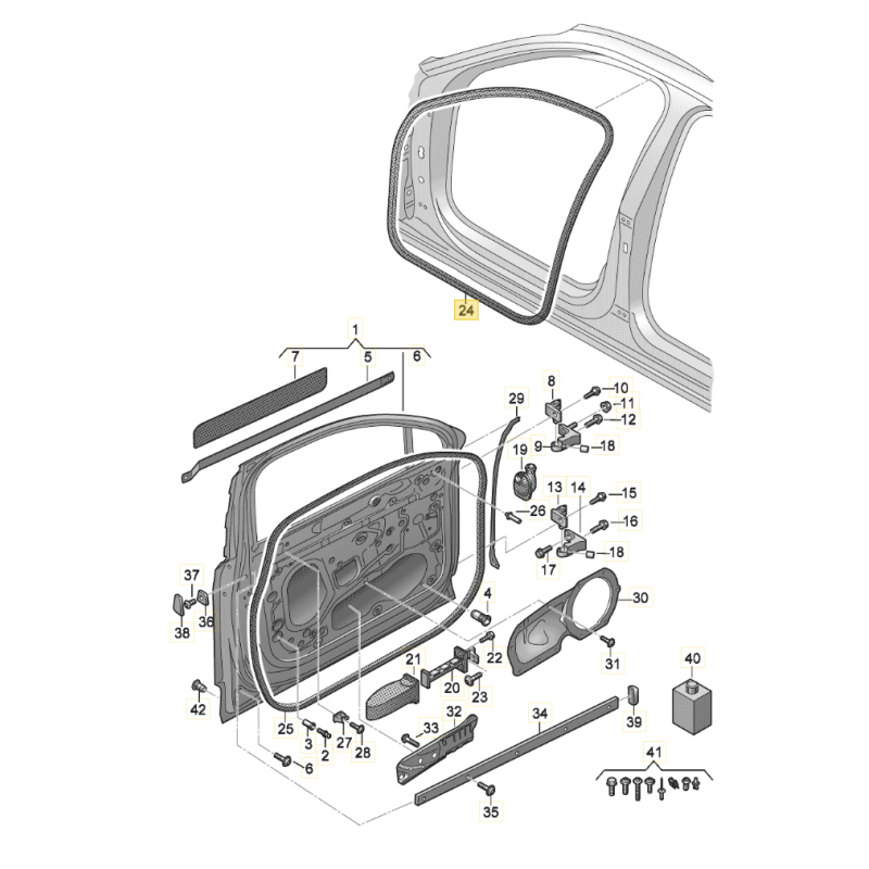 Front door inner gasket left right AUDI Q7 II 2016-2024