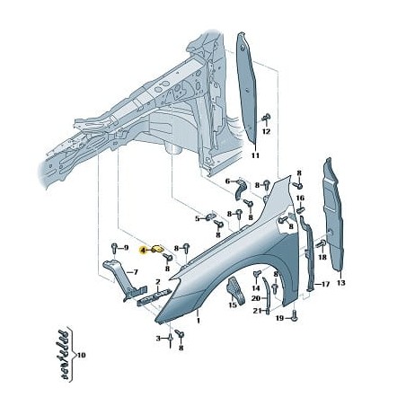 Front fender  mount bracket Audi A3 2020-