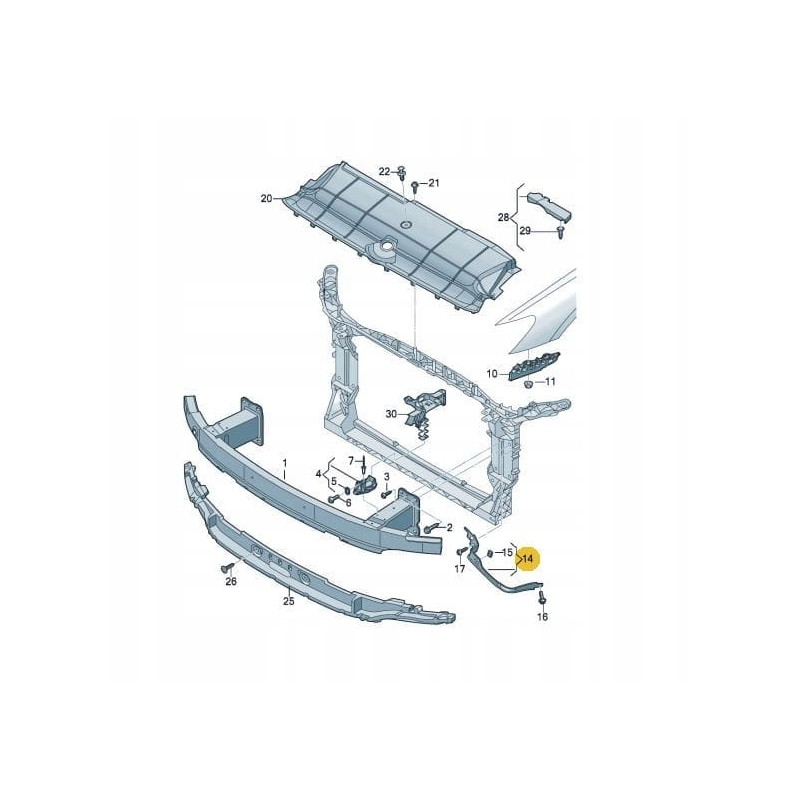 Front fender support mount bracket Audi A7 A6 C8 2018-2024 RIGHT 4K0807348B