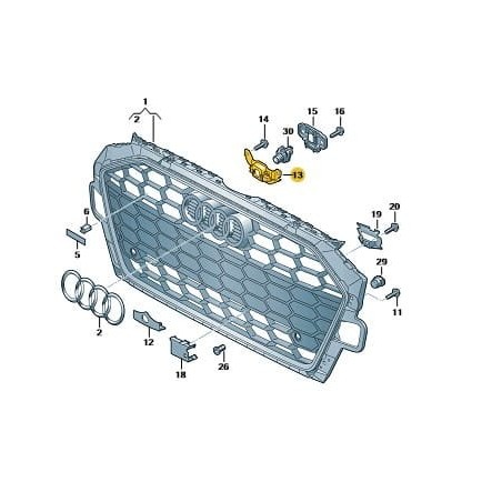 Front grille camera mount bracket Audi A4 B9 S-line 2019-2025