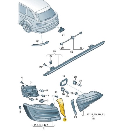 LEFT rear lamp cover Audi A4 B9 AVANT 2016-2024 | 8W9945253
