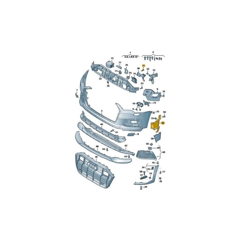 LEFT side front bumper air deflector 4K0121763J Audi A6 2019-2025