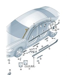 Left windshield water deflector molding strip Audi A6 C7 2011-2017