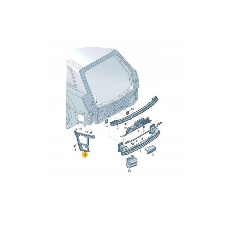 Rear bumper right mount bracket AUDI Q7 2016- AUDI Q7 2016-