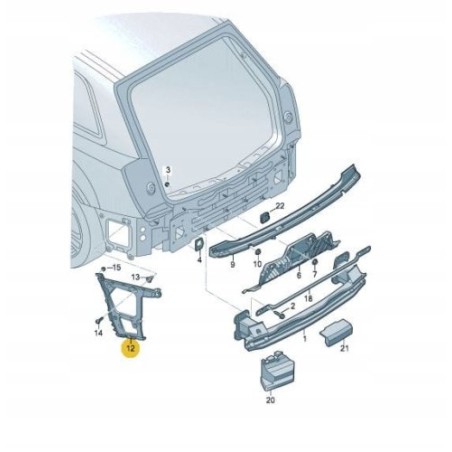 Rear bumper right mount bracket AUDI Q7 2016- AUDI Q7 2016-