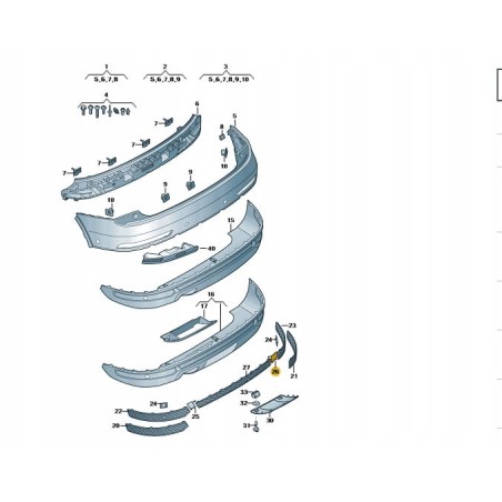 Rear bumper spoiler cap hook eye cover Audi Q3 FL S-line 2014-2018 RIGHT