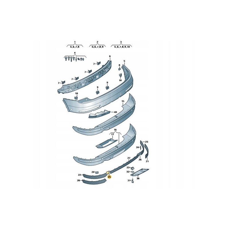 Rear bumper spoiler hook eye cover cap  Audi Q3 FL S-line 2014-2018 LEFT