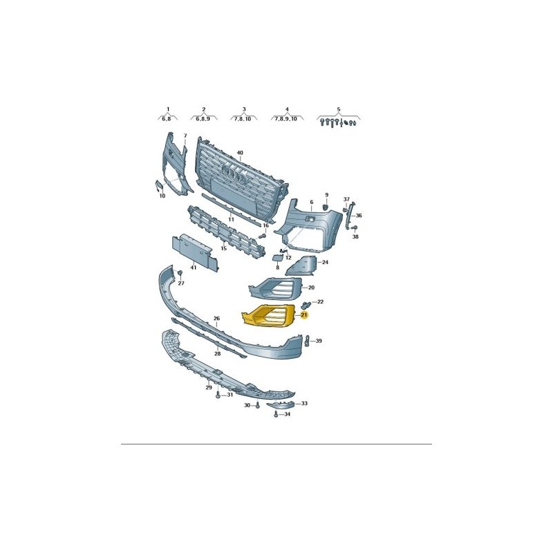 Right Front Bumper Air Guide Grille AUDI Q2 2016-2020  81A807672EFUH