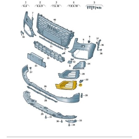 Right Front Bumper Air Guide Grille AUDI Q2 2016-2020  81A807672EFUH