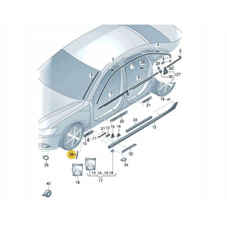 Right front fender protection strip Audi A6 C7 2011-2018 4G0853932A