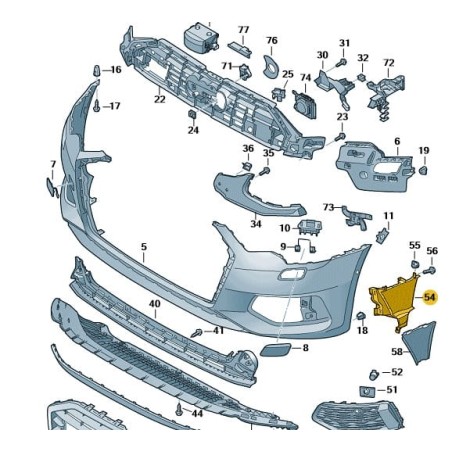 RIGHT side air duct  wheel in front bumper AUDI A6 C8 2018-2025