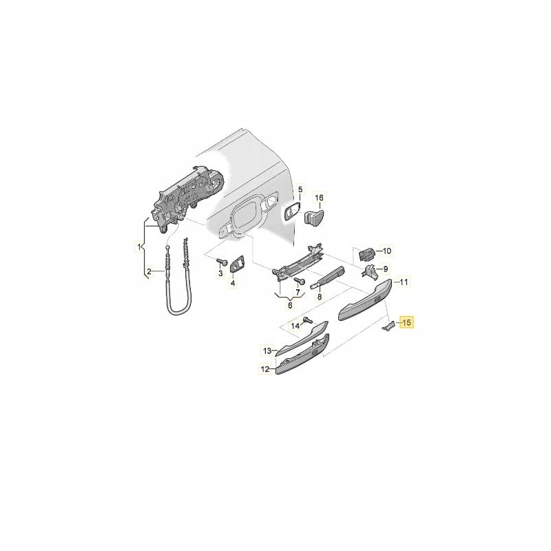 Transparent side door handle covers RIGHT | Audi A4 B9 A5 Q5