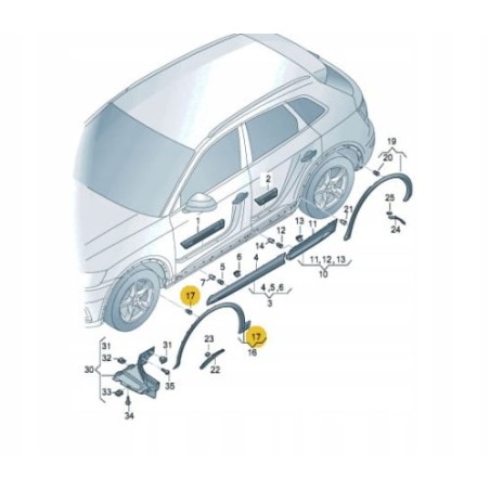 Wheel arch molding clip AUDI Q3 Q5 Q8 5J0853573