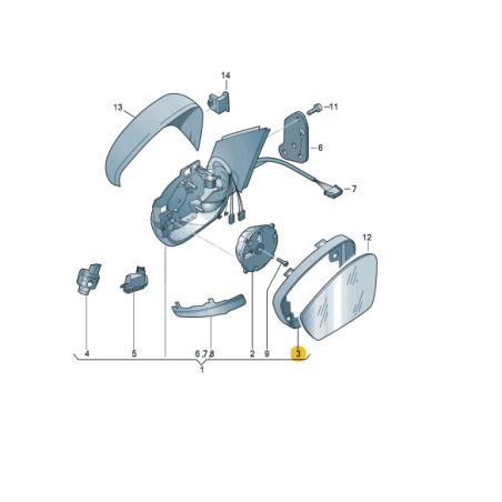 Left mirror frame trim SKODA Karoq Kodiaq VW Taos