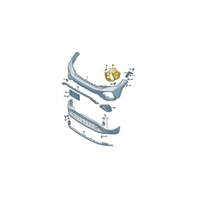 Front bumper inner mount backet RIGHT 2GM807724D | VW T-Cross  FL 04.12.2023-