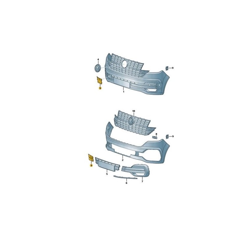 Front bumper tow hook eye cover cap VW T6.1 7LA807241A9B9