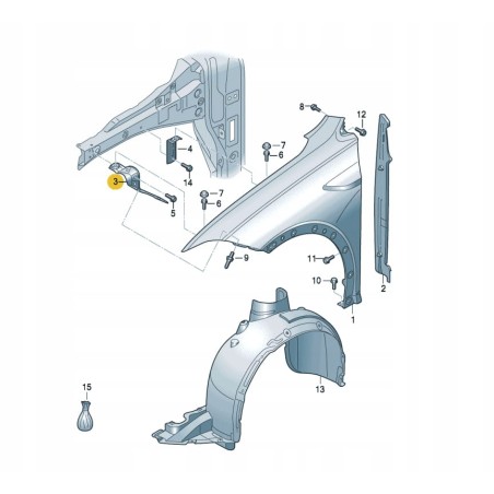 Front fender left mount bracket support VW Taigo 2022-