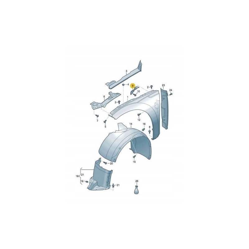 Front left fender center bracket 3G8810379 | VW ARETON 2017-2025