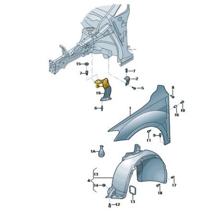 Front LEFT Fender mount bracket VW Tiguan Allspace 2018-2024