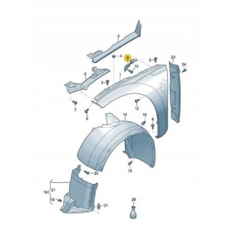 Front right fender center bracket 3G8810380  | VW ARETON 2017-2025