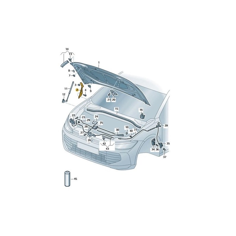 Left front hood hinge VW Passat B9 2024- 3J0823301A