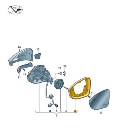 Left side mirror frame housing VW Passat B9 2024- | 3J1857601 03C