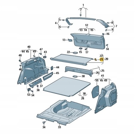 Luggage compartment roller blind hook repair kit VW Golf 8 VIII Variant 2020-