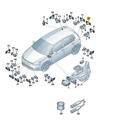 Mounting bracket for PDC parking sensor rear centre left VW Golf Sportsvan