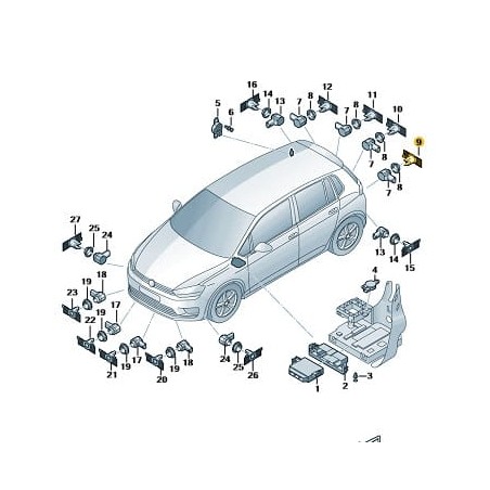 Mounting bracket for PDC parking sensor rear left VW Golf Sportsvan