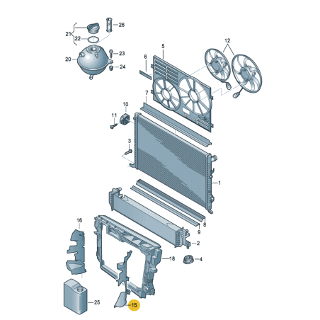 Radiator guide air duct left VW Sharan 2016-2023