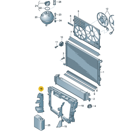 Radiator guide air duct right VW Sharan 2016-2023
