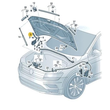 Right bonnet hinge VW Tiguan II 2016-2024 5NA823302G