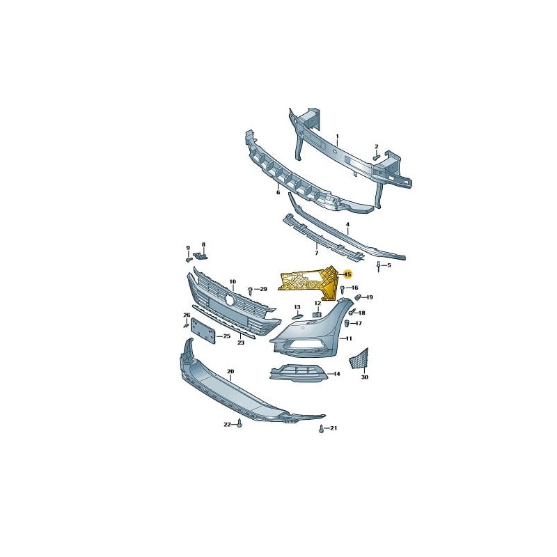 RIGHT inner support  front bumper VW Arteon 2017-07/2020 | 3G8807178