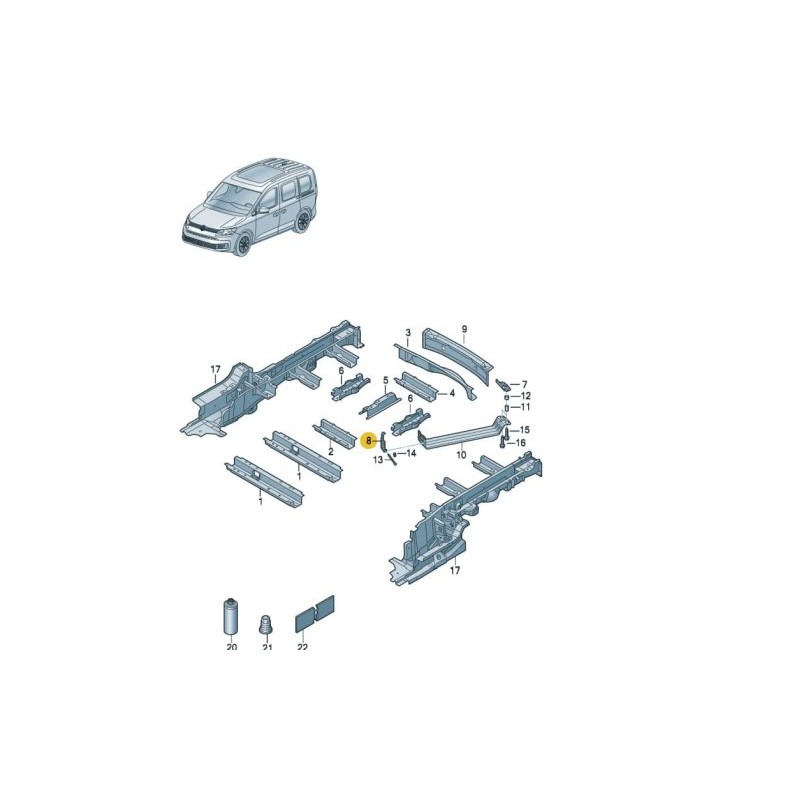 Spare wheel mounting bracket VW Caddy 2021-