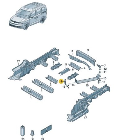 Spare wheel mounting bracket VW Caddy 2021-