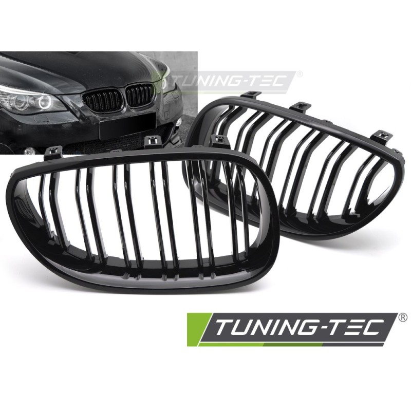 GRILLE SPORT GLOSSY BLACK DOUBLE BAR fits BMW E60 / E61 03-10
