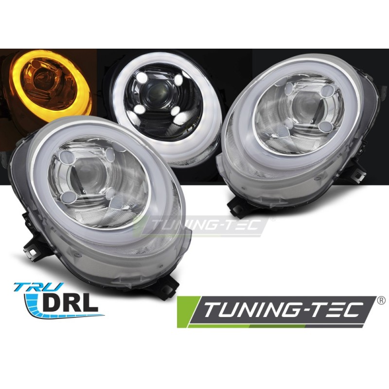 HEADLIGHTS TUBE LIGHT CHROME DRL fits MINI (COOPER) F55 / F56 / F57 14-17