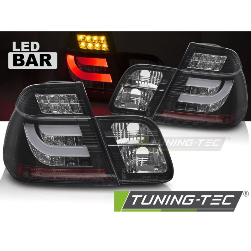 LED TAIL LIGHTS BLACK fits BMW E46 98-01 SEDAN