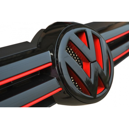 Logo de calandre Noir brillant et rouge Golf 6 Logo de calandre Noir brillant et rouge Golf 6