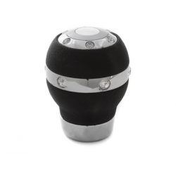 Pommeau im Cristal Style & Simili-cuir Noir