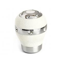 Pommeau im Cristal Style & Simili-cuir blanc