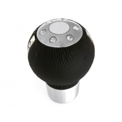 Pommeau im Cristal Style & Simili-cuir Noir