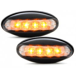 LED Clignotants latéraux Peugeot 206  boitier Noir _ RS Fumé