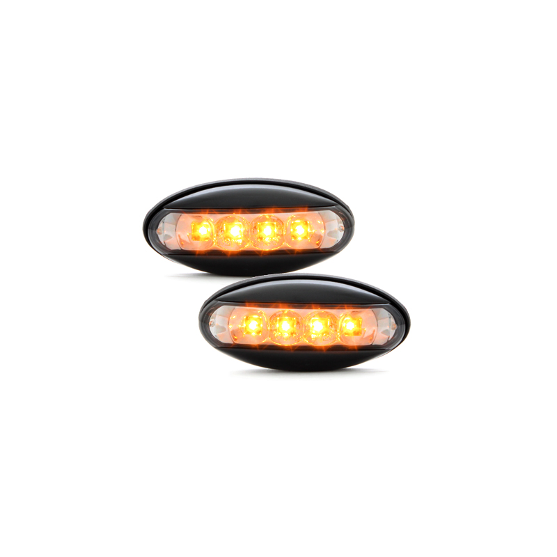 LED Clignotants latéraux Peugeot 206  boitier Noir _ RS Fumé