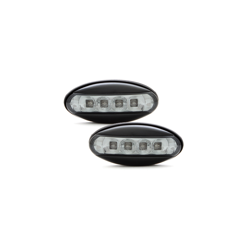 LED Clignotants latéraux Peugeot 206  boitier Noir _ RS Fumé