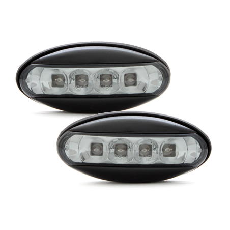 LED Clignotants latéraux Peugeot 206  boitier Noir _ RS Fumé