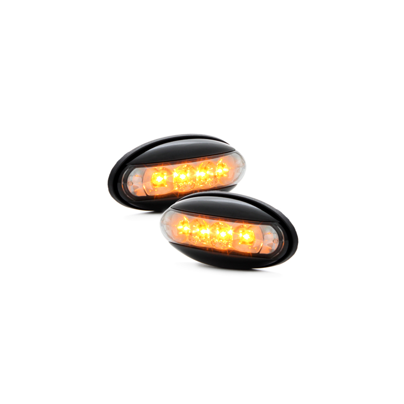 LED Clignotants latéraux Peugeot 206  boitier Noir _ RS Fumé