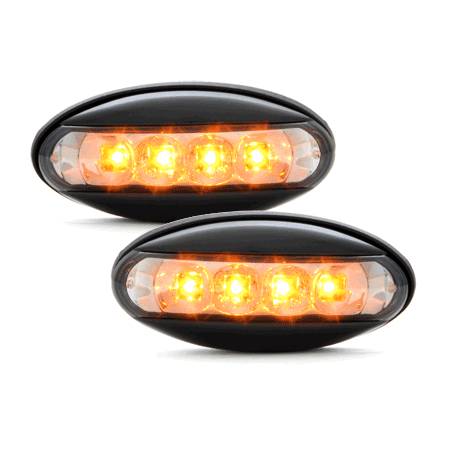 LED Clignotants latéraux Peugeot 206  boitier Noir _ RS Fumé